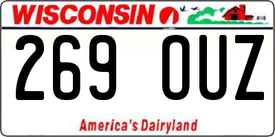 WI license plate 269OUZ
