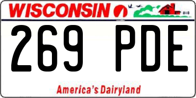 WI license plate 269PDE