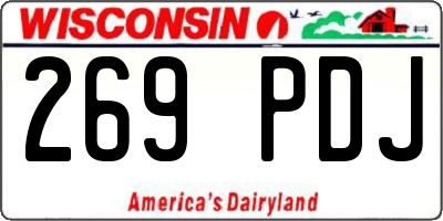 WI license plate 269PDJ