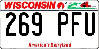 WI license plate 269PFU