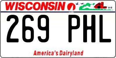 WI license plate 269PHL