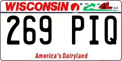WI license plate 269PIQ