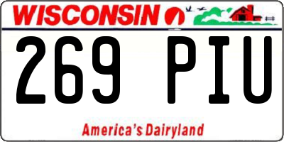 WI license plate 269PIU