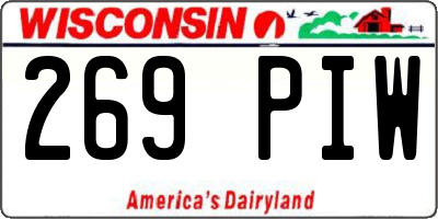 WI license plate 269PIW