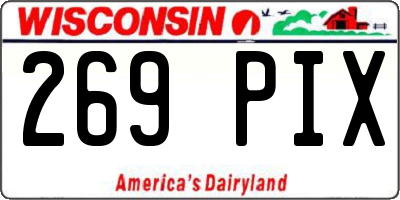 WI license plate 269PIX