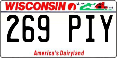 WI license plate 269PIY