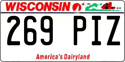 WI license plate 269PIZ