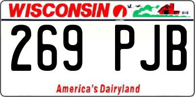 WI license plate 269PJB