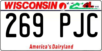 WI license plate 269PJC