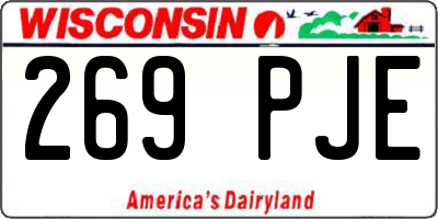 WI license plate 269PJE