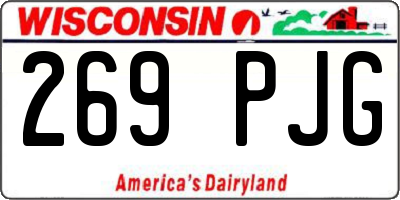 WI license plate 269PJG