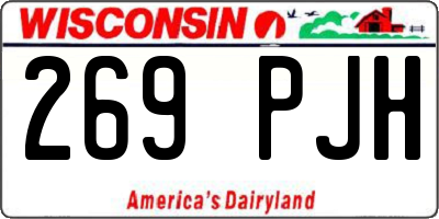 WI license plate 269PJH