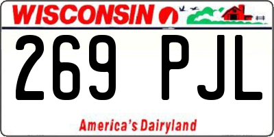 WI license plate 269PJL