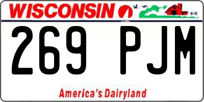 WI license plate 269PJM