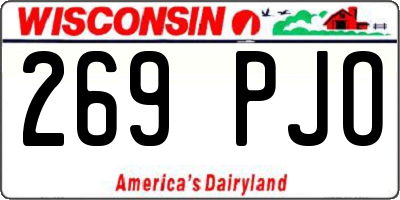 WI license plate 269PJO