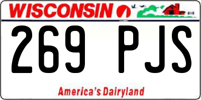 WI license plate 269PJS