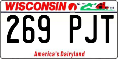 WI license plate 269PJT