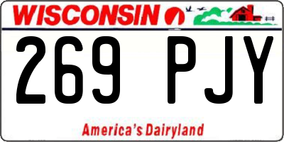 WI license plate 269PJY
