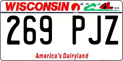 WI license plate 269PJZ
