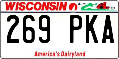 WI license plate 269PKA