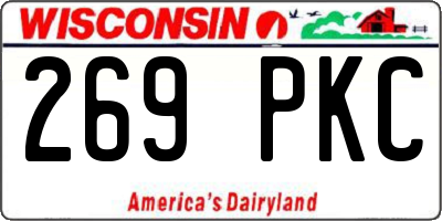 WI license plate 269PKC