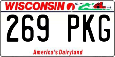 WI license plate 269PKG