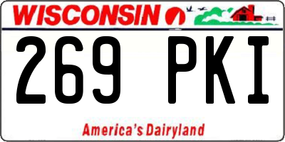 WI license plate 269PKI