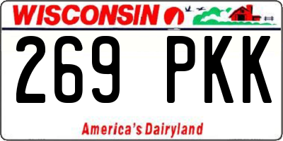 WI license plate 269PKK