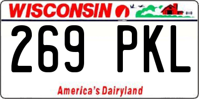 WI license plate 269PKL