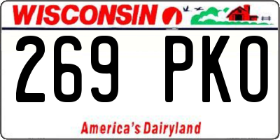 WI license plate 269PKO