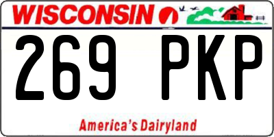 WI license plate 269PKP