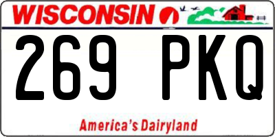 WI license plate 269PKQ
