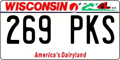 WI license plate 269PKS