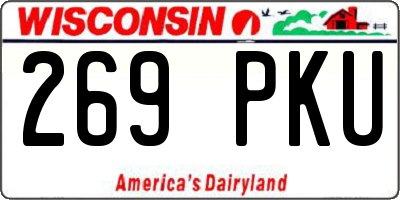 WI license plate 269PKU