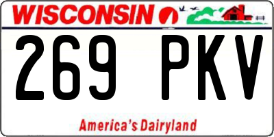 WI license plate 269PKV