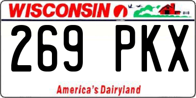WI license plate 269PKX
