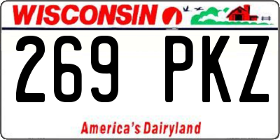 WI license plate 269PKZ