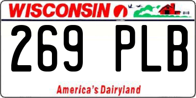 WI license plate 269PLB