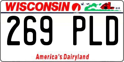 WI license plate 269PLD