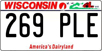 WI license plate 269PLE