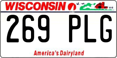 WI license plate 269PLG