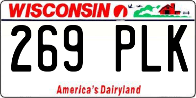WI license plate 269PLK