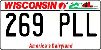 WI license plate 269PLL