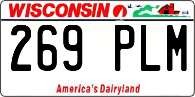 WI license plate 269PLM