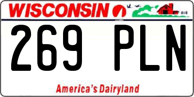 WI license plate 269PLN
