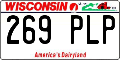 WI license plate 269PLP