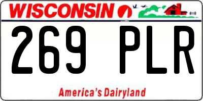 WI license plate 269PLR