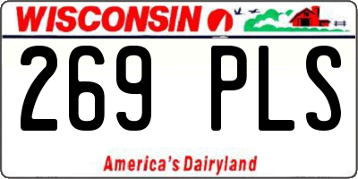WI license plate 269PLS