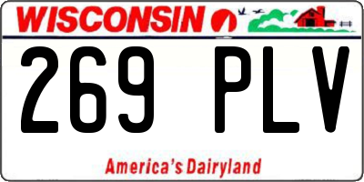 WI license plate 269PLV