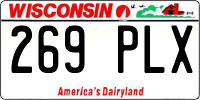 WI license plate 269PLX